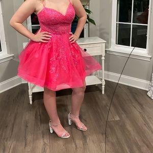 JVN by Jovanni fit and flair pink dress